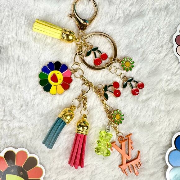 Murakami looking pillow, stickers and handmade bag charm keychain ALL NEW - Picture 4 of 9